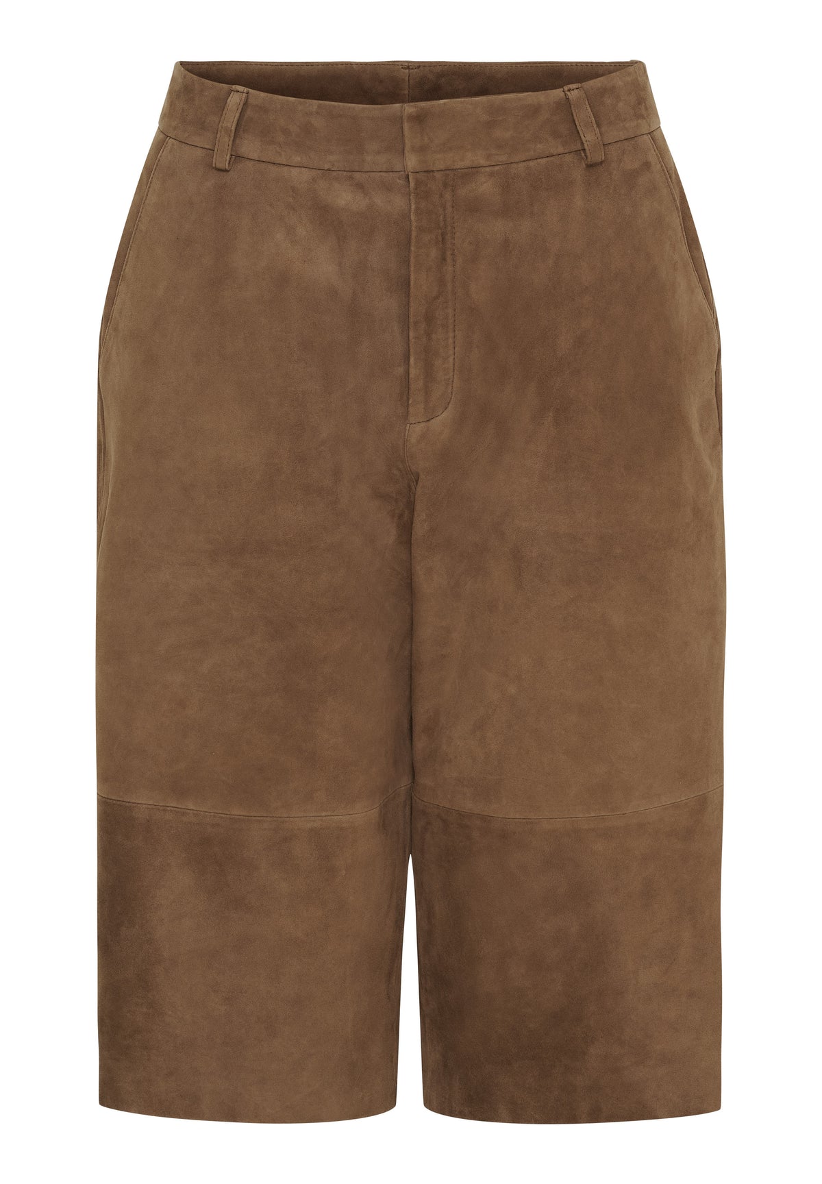 NOTYZ Lange bermuda shorts i ruskind Shorts Hazelnut
