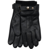 NOTYZ HIM Leather Gloves w. Wool Cuff & Wrist Strap Handsker Sort