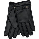 NOTYZ HIM Leather Gloves w. Wrist Button Handsker Sort