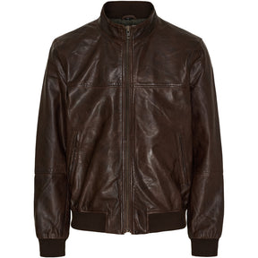 NOTYZ HIM Leather Jacket Jakker Dark Truffle w. Gunmetal acc.
