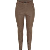 NO. 1 BY OX Läderbyxor (Storlek 50 - 56) Leggings Deep Taupe m guldfärgad acc.