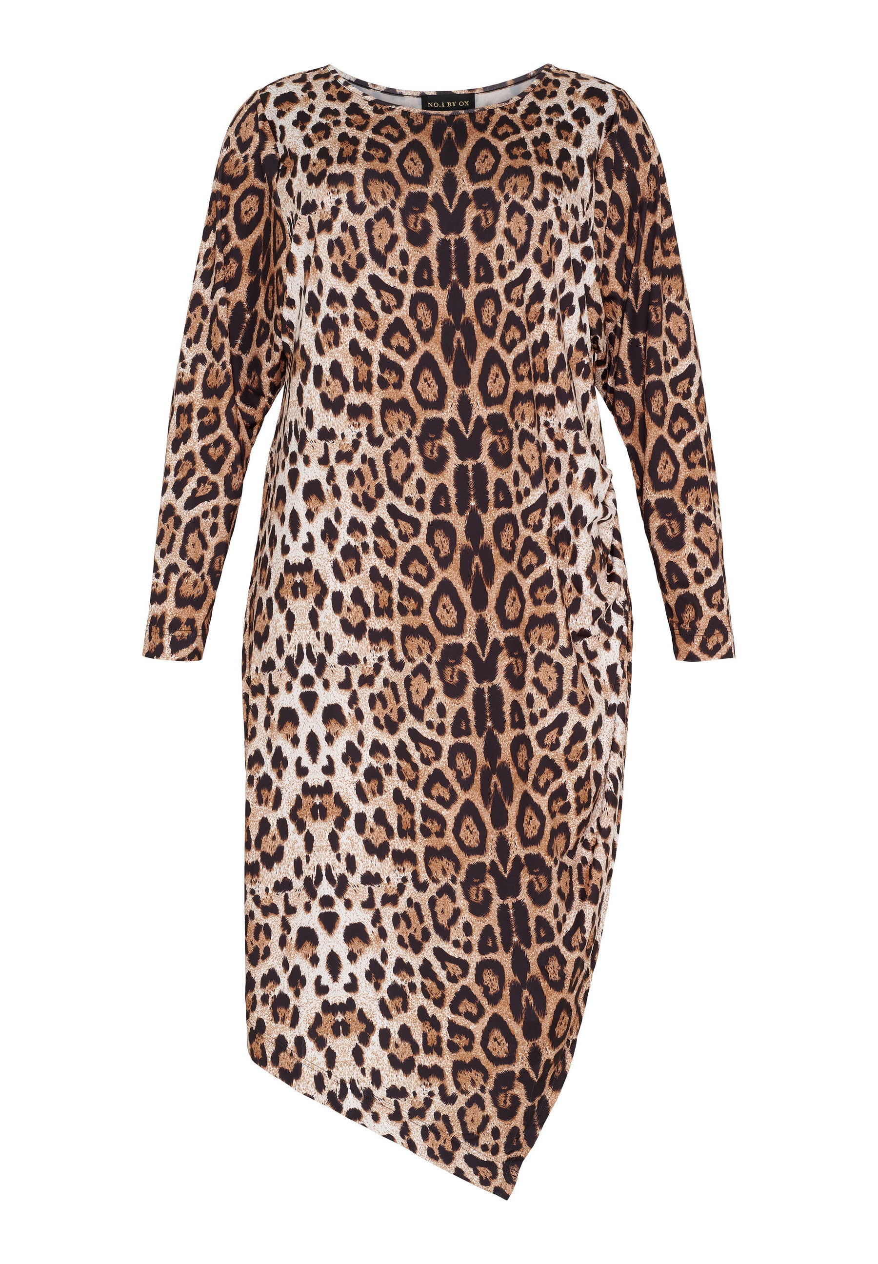 NO. 1 BY OX Leopardkjole med wrap-effekt Kjoler Brown Leopard print