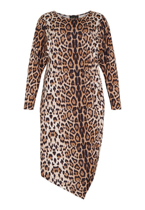 NO. 1 BY OX Leopardkjole med wrap-effekt Kjoler Brown Leopard print