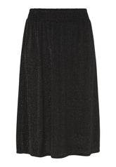 NO. 1 BY OX Lang nederdel med glimmer Nederdele Black w Silver glitter
