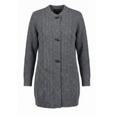 NO. 1 BY OX Long Cardigan w cable knit Cardigans Grå