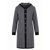 NO. 1 BY OX Long Cardigan w hood Cardigans Grå