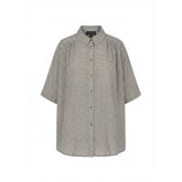 NO. 1 BY OX Long Loose batwing Blouse Bluser Beige w Black Waves