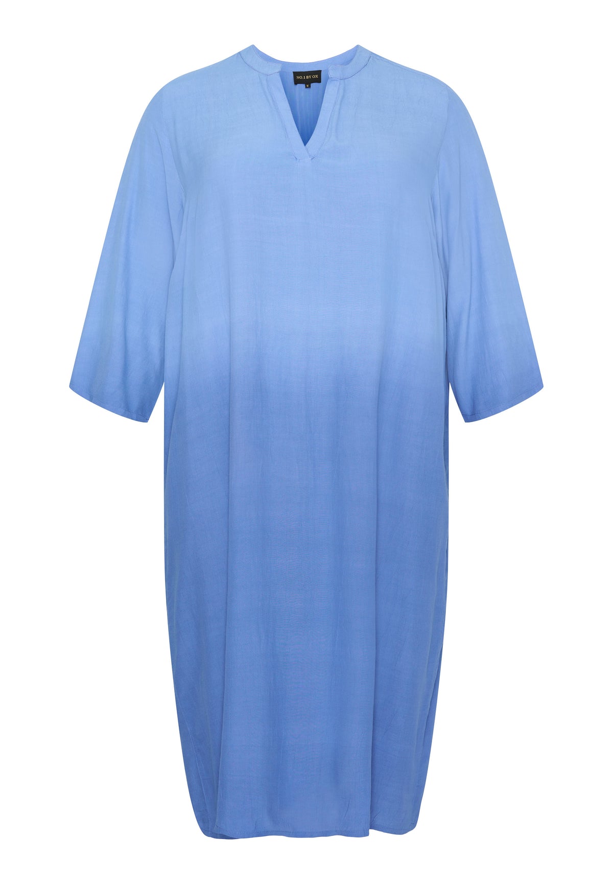 NO. 1 BY OX Lang tunika kjole med dip-dye print Kjoler Blå