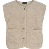 NO. 1 BY OX Loose Pile vest Veste Cream Beige