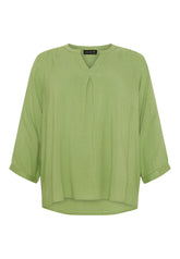 NO. 1 BY OX Loose V neck Blouse and 3/4 sleeves Bluser Spring Green