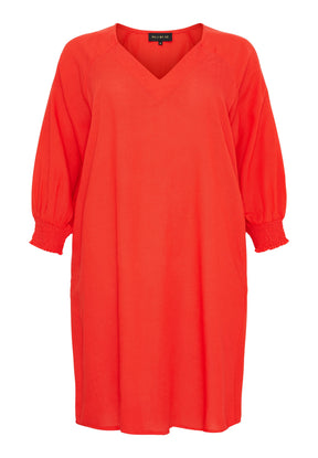 NO. 1 BY OX Kjole med V-udskæring Kjoler Tomato Red