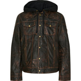 NOTYZ HIM Mens Jacket w. Hood Jakker Dark Brown w. Antique Brass acc.