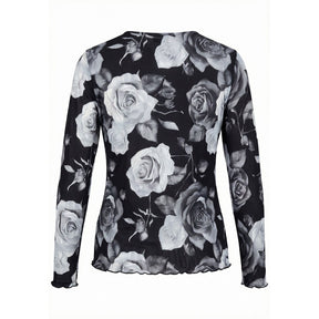 NO. 1 BY OX Mesh O neck Blouse LS Bluser