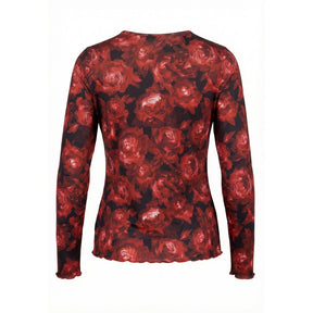 NO. 1 BY OX Mesh O neck Blouse LS Bluser