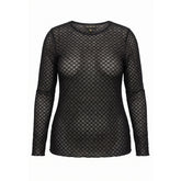 NO. 1 BY OX Mesh O neck Blouse LS Bluser