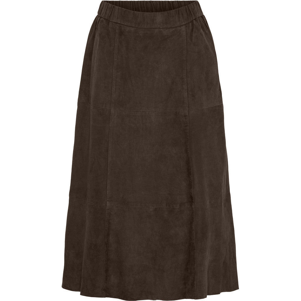 BTFCPH Midi A-shape nederdel i ruskind Nederdele Dark Chocolate Brown