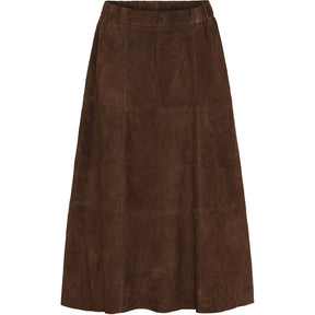 NOTYZ Midi A-shape nederdel i ruskind Nederdele Cinnamon Brown
