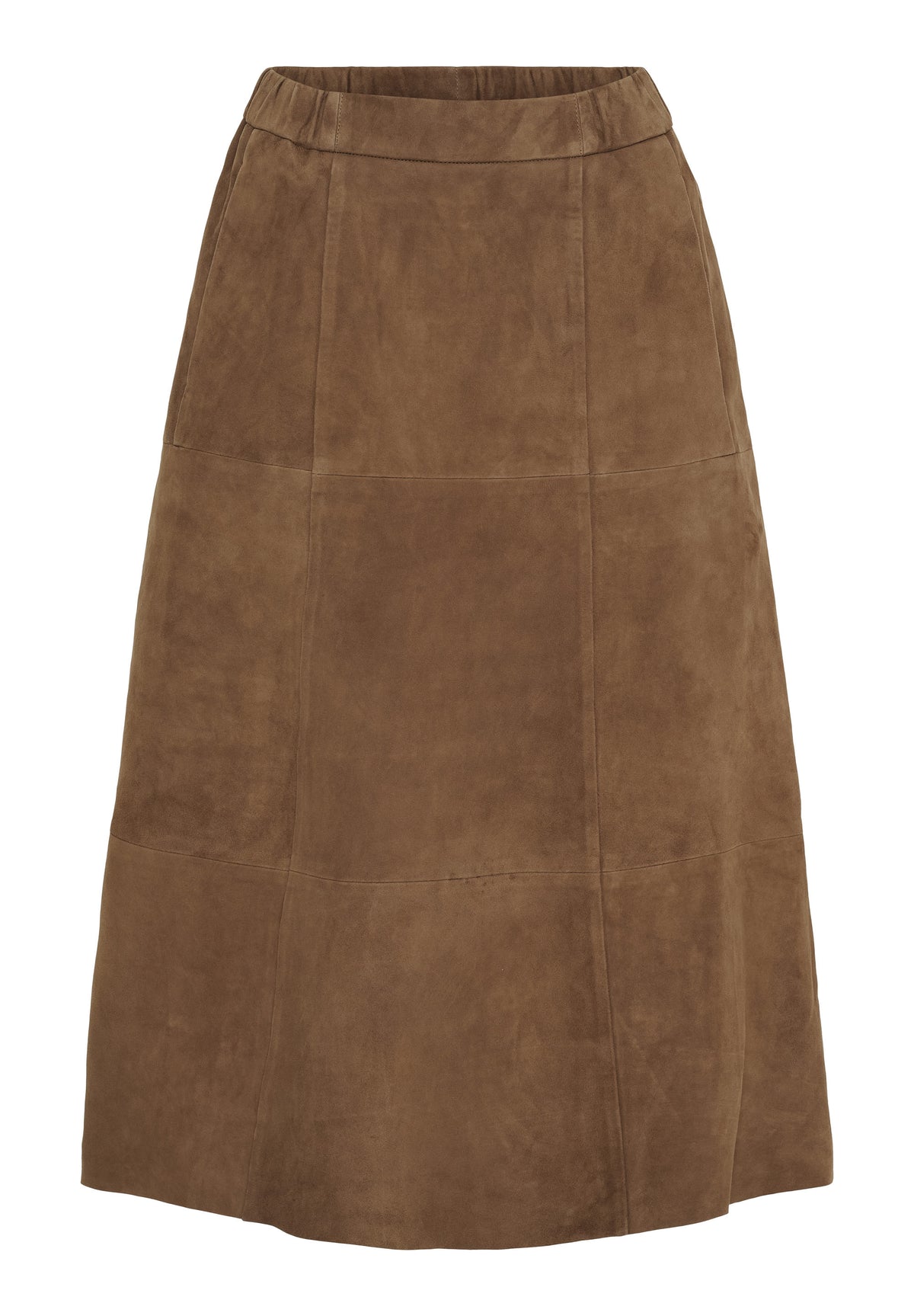 NOTYZ Midi A-shape nederdel i ruskind Nederdele Hazelnut