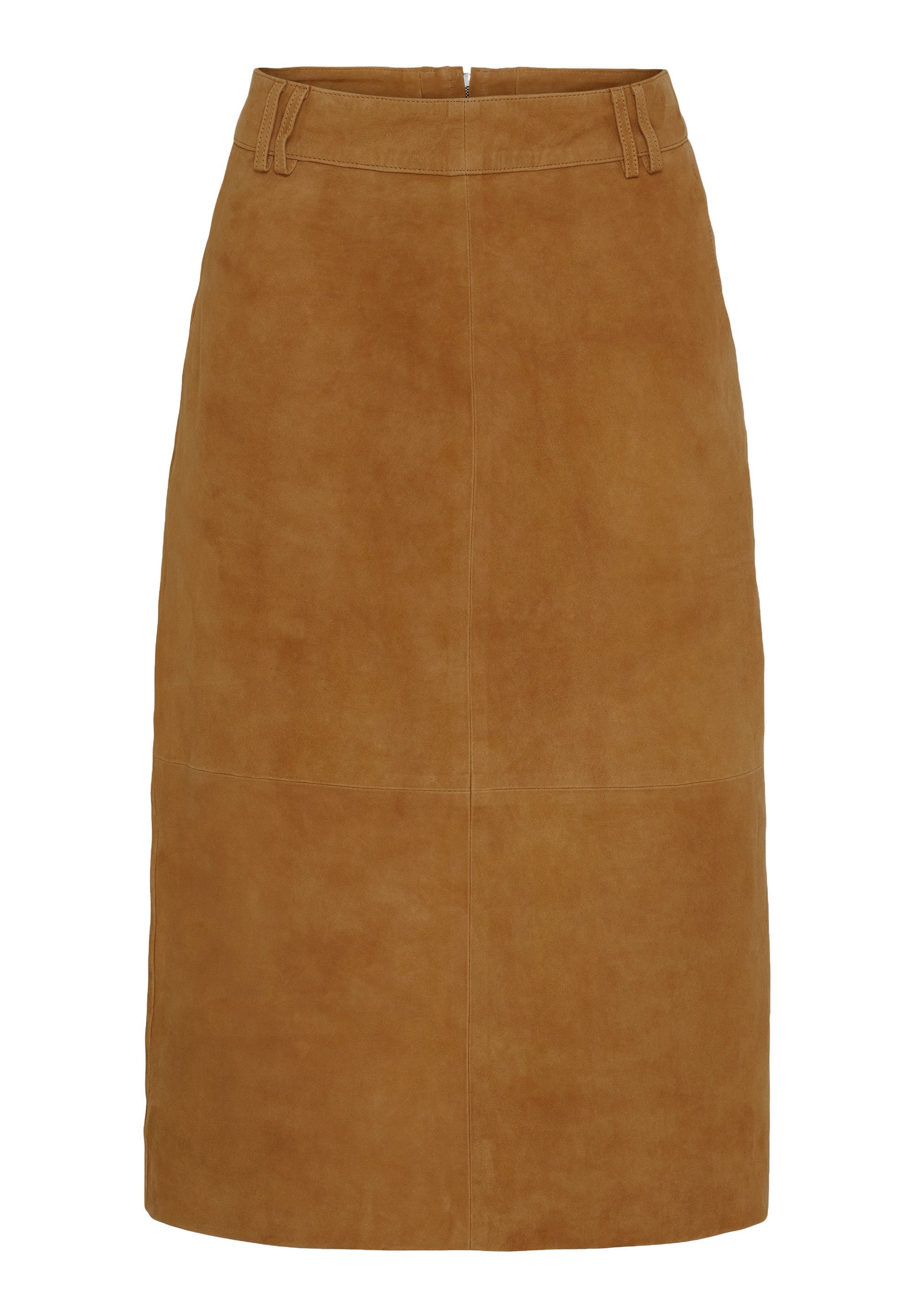 NOTYZ Midi nederdel i ruskind Nederdele Caramel