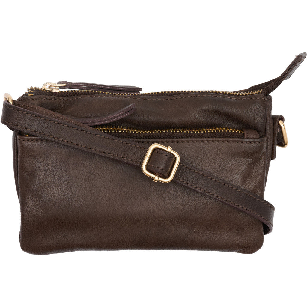 Orchid Mini Clutch Tasker Dark Brown w. Light Gold acc.