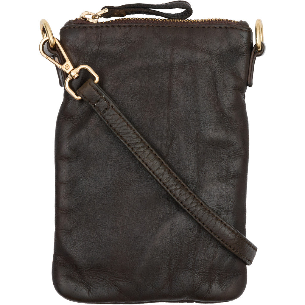 Orchid Mobil clutch Tasker Dark Brown w. Light Gold acc.