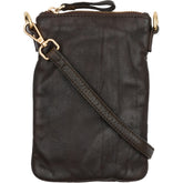 Orchid Mobil clutch Tasker Dark Brown w. Light Gold acc.