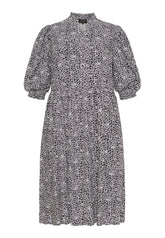 NO. 1 BY OX Mønstret kjole med pufærmer Kjoler Grå