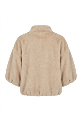 NOTYZ NOELYRIA 3/4 FAUX FUR JACKET Jakker Cream Melange