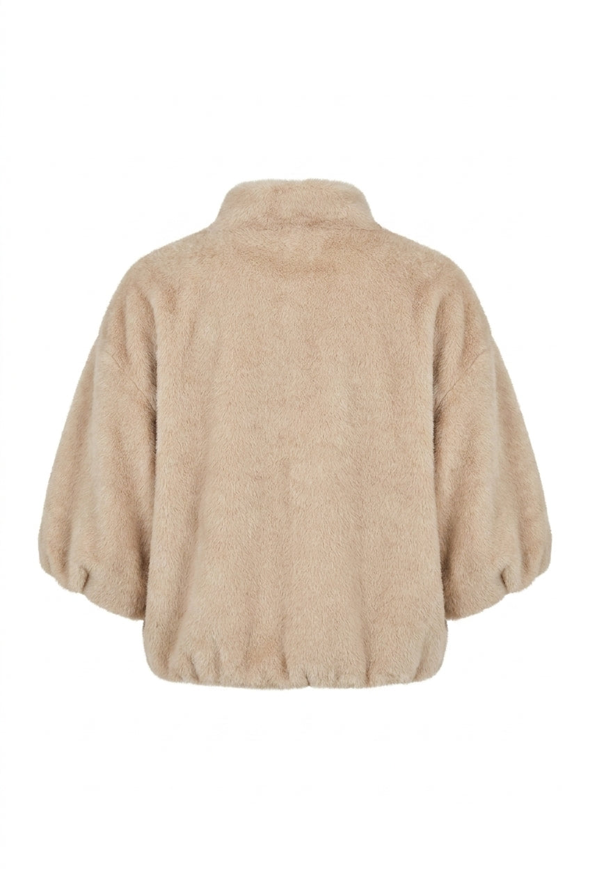 NOTYZ NOELYRIA 3/4 FAUX FUR JACKET Jakker Cream Melange