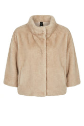 NOTYZ NOELYRIA 3/4 FAUX FUR JACKET Jakker Cream Melange
