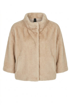 NOTYZ NOELYRIA 3/4 FAUX FUR JACKET Jakker Cream Melange