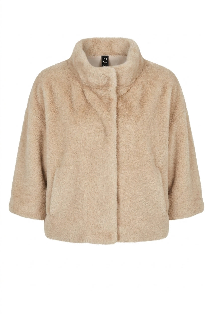 NOTYZ NOELYRIA 3/4 FAUX FUR JACKET Jakker Cream Melange