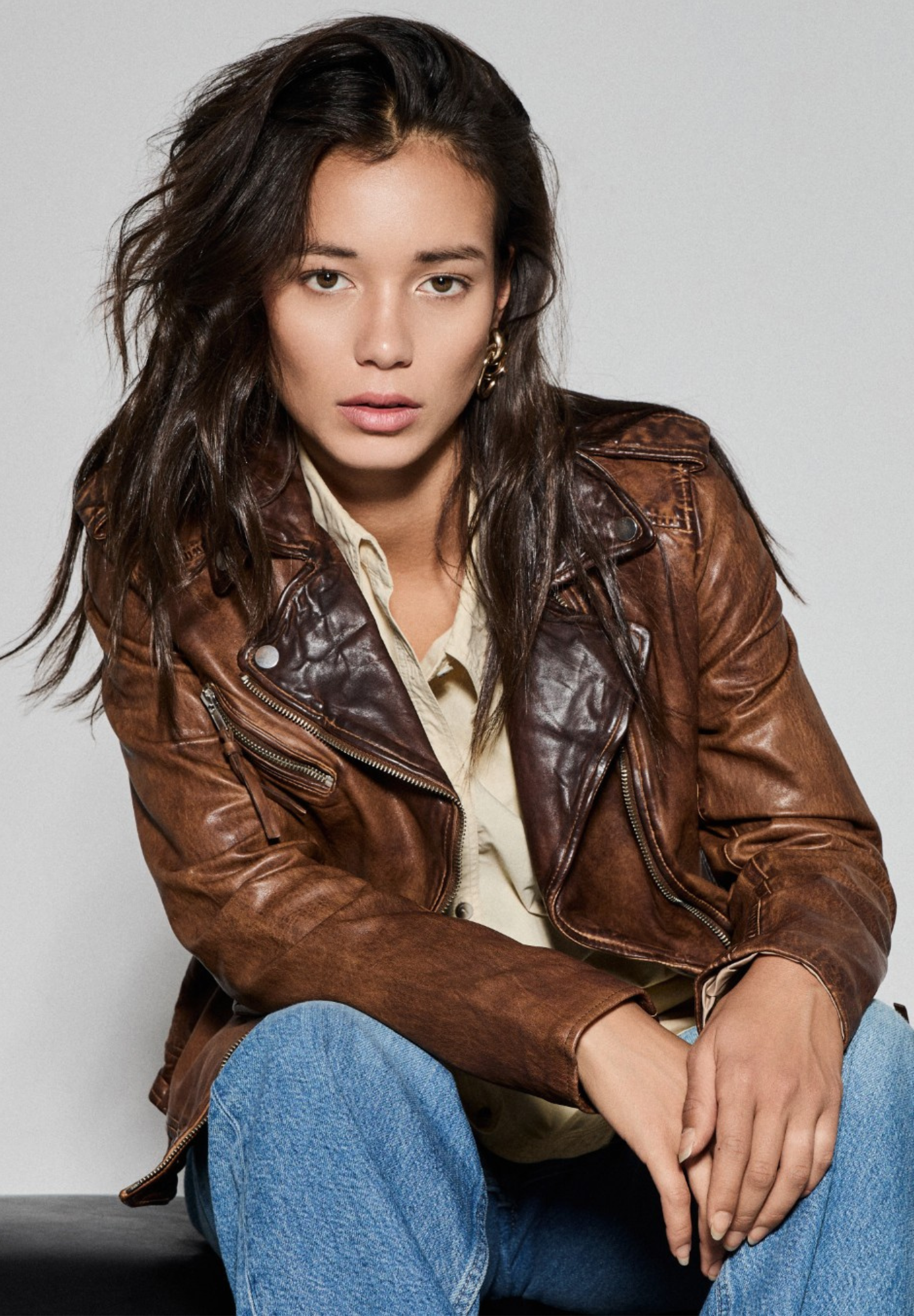 NOTYZ NOGRAZ Biker Jakker Tan w. Silver acc.