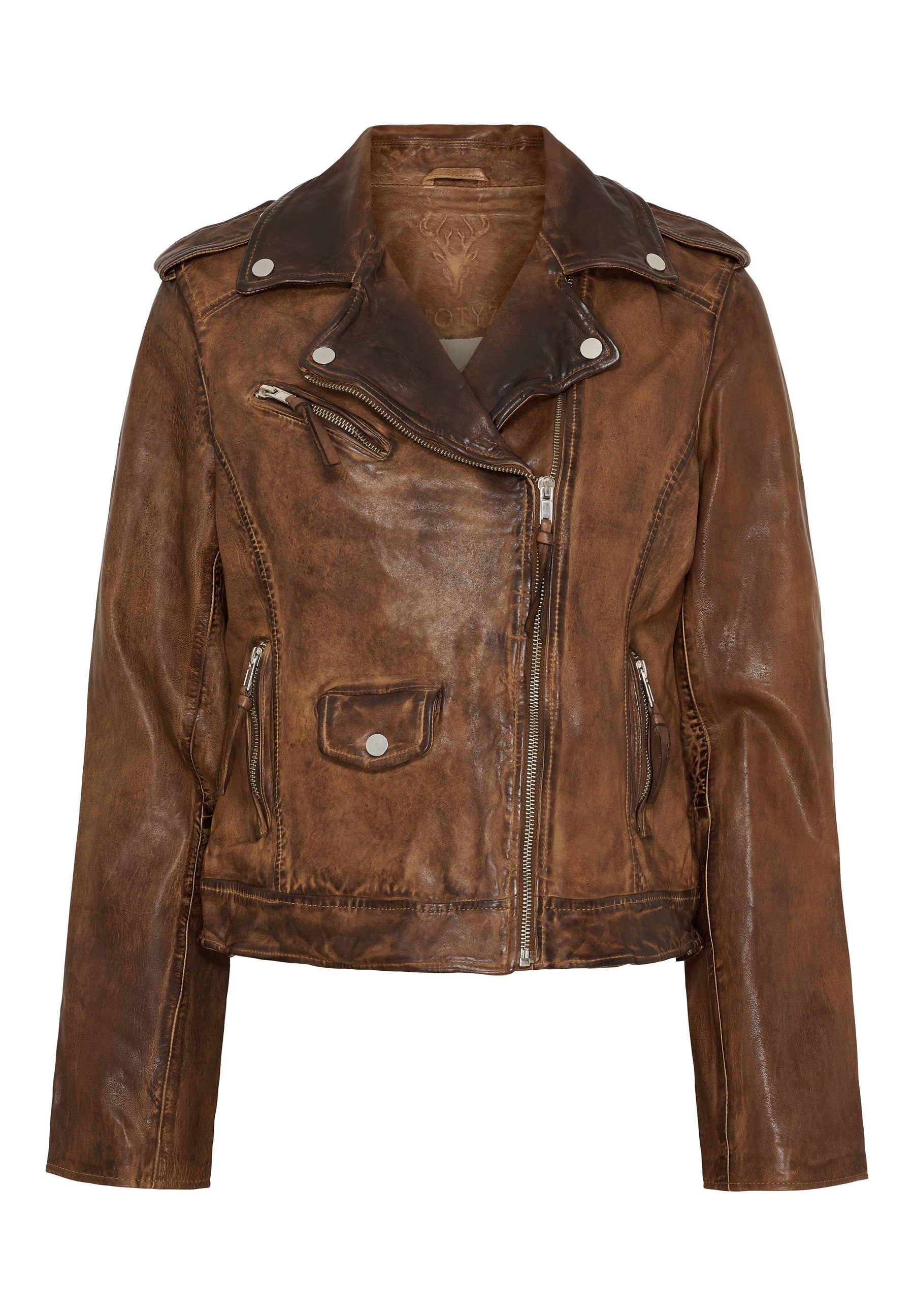 NOTYZ NOGRAZ Biker Jakker Tan w. Silver acc.