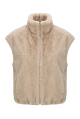 NOTYZ NOLANCASTER FAUX FUR WAISTCOAT Jakker Cream Melange