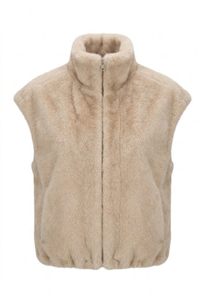 NOTYZ NOLANCASTER FAUX FUR WAISTCOAT Jakker Cream Melange