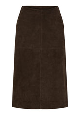 BTFCPH Nederdel i ruskind med lige snit Nederdele Dark Chocolate Brown