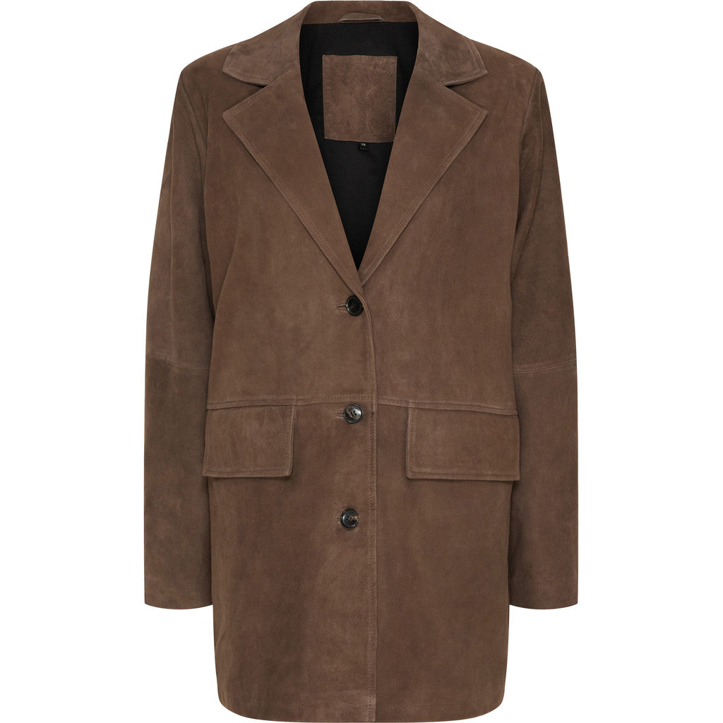 NOTYZ Oversized blazer i ruskind Jakker Brun