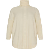 NO. 1 BY OX Poncho med rullekrave Poncho Cream White