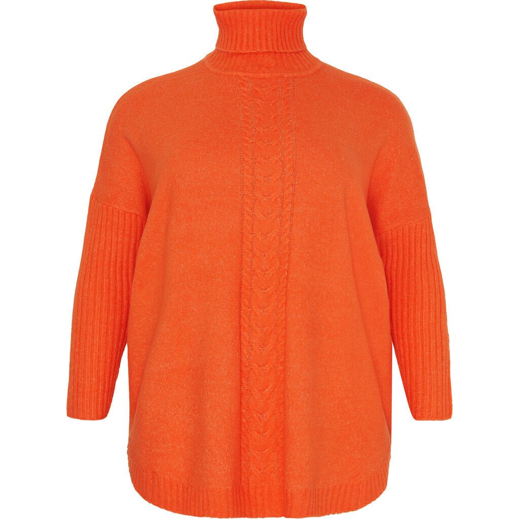 NO. 1 BY OX Poncho med rullekrave Poncho Flower Orange