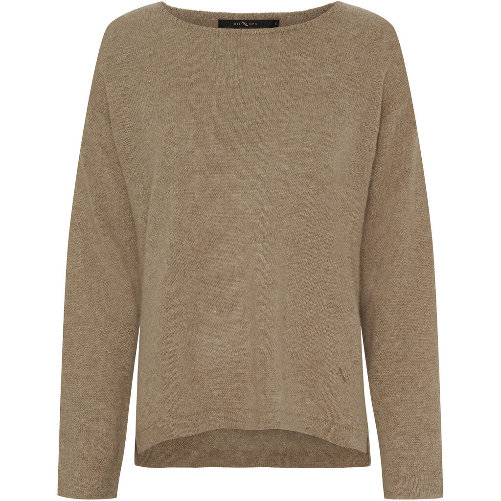 BTFCPH Pure Cashmere Pullover w. Boat Neck Knit Natural Brown