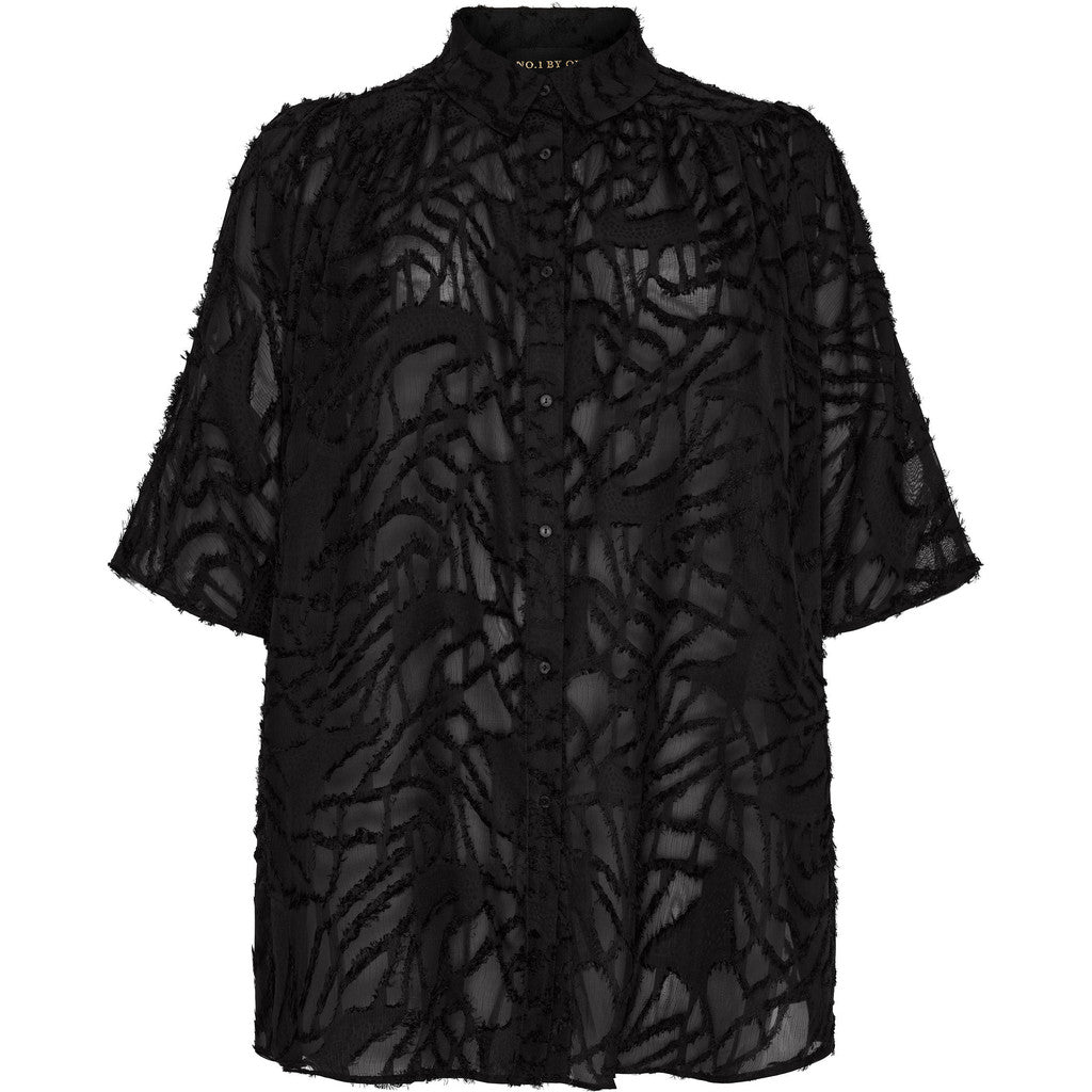 NO. 1 BY OX Shirt Kimono w batwing sleeves Kimono Sort