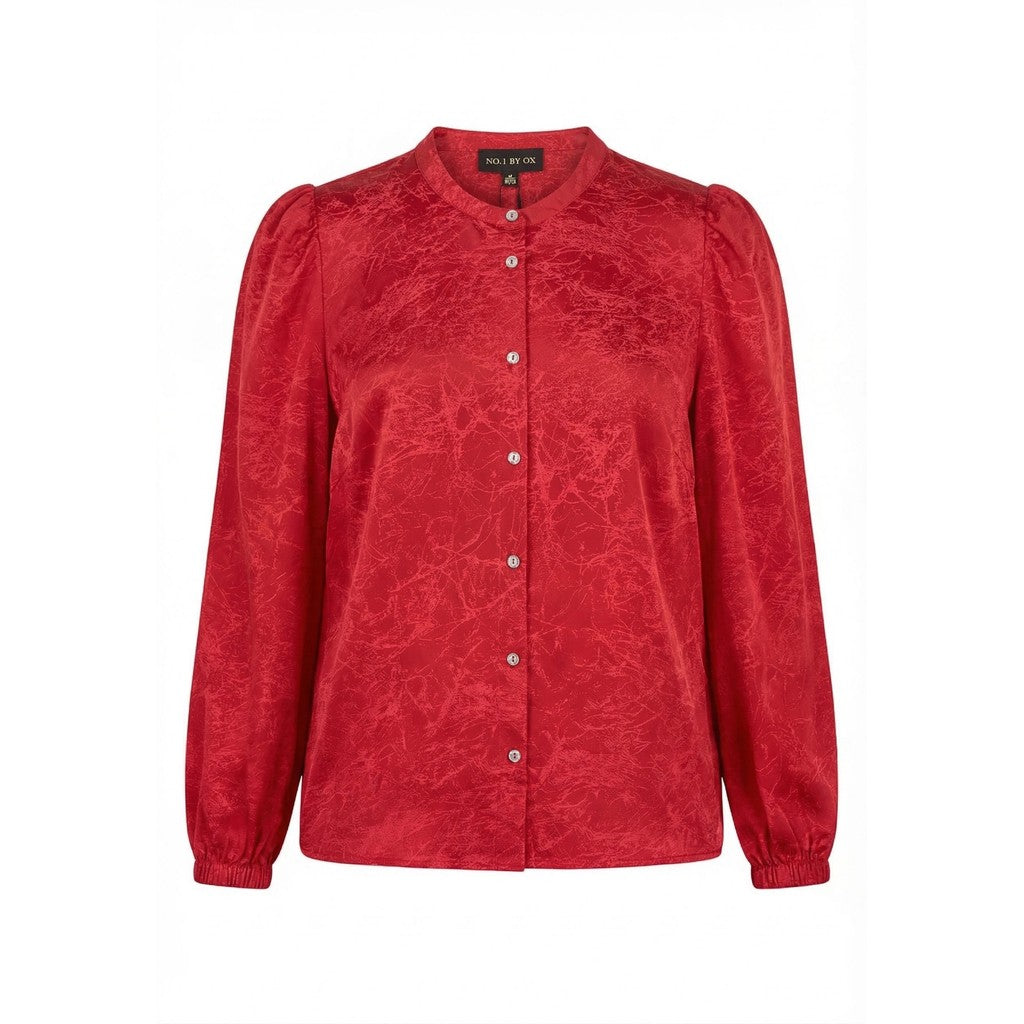 NO. 1 BY OX Shirt w long puff sleeve Skjorter Rød