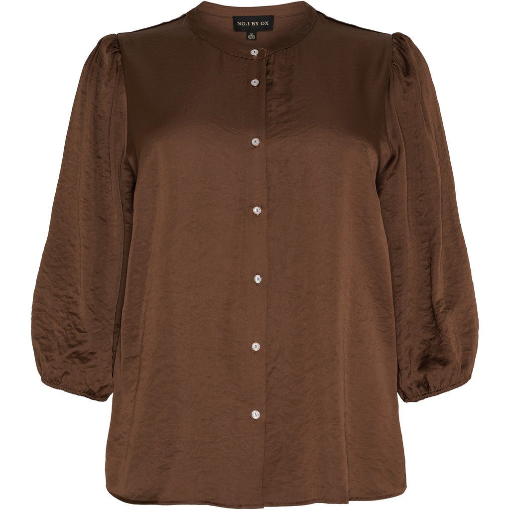NO. 1 BY OX Shirt w puff and 3/4 sleeves Bluser Brown Stone