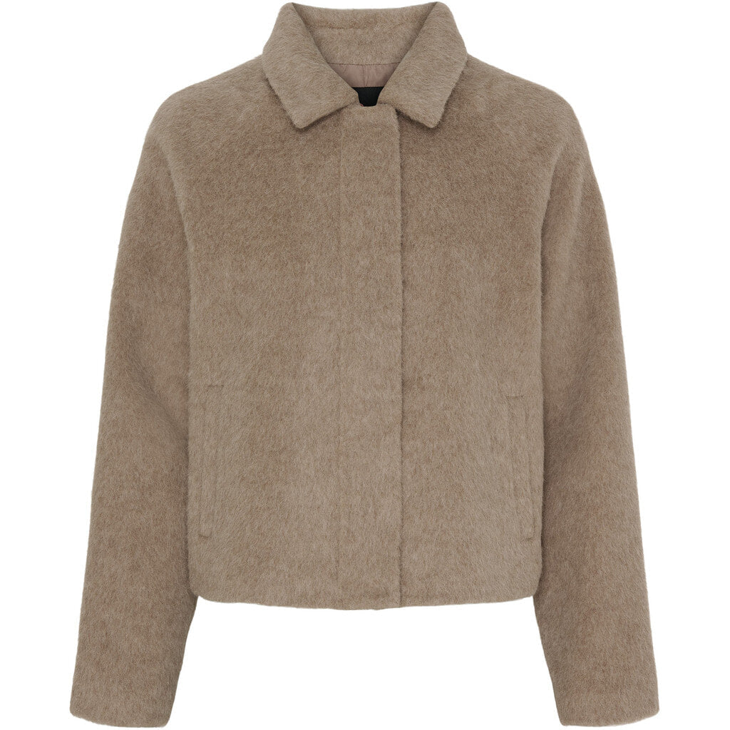 BTFCPH Short Alpaca Coat Frakker Oatmeal Melange