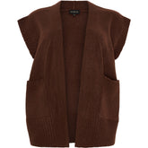NO. 1 BY OX Short knitted Waistcoat Veste Brown Stone