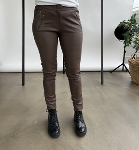 Stocklots läderbyxor Leggings Brun