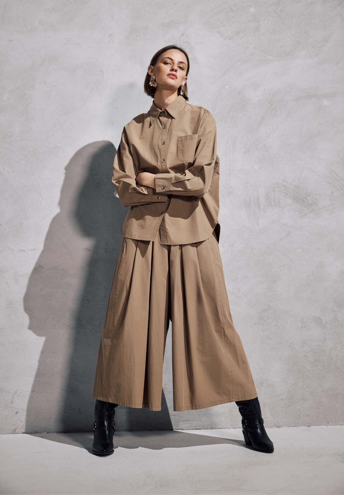 NOTYZ Skjorte i 100% bomuld Skjorter Beige