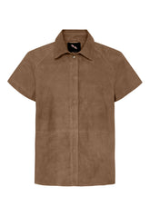 BTFCPH Skjorte i ruskind med korte ærmer Skjorter Nude Brown w. Silver acc.