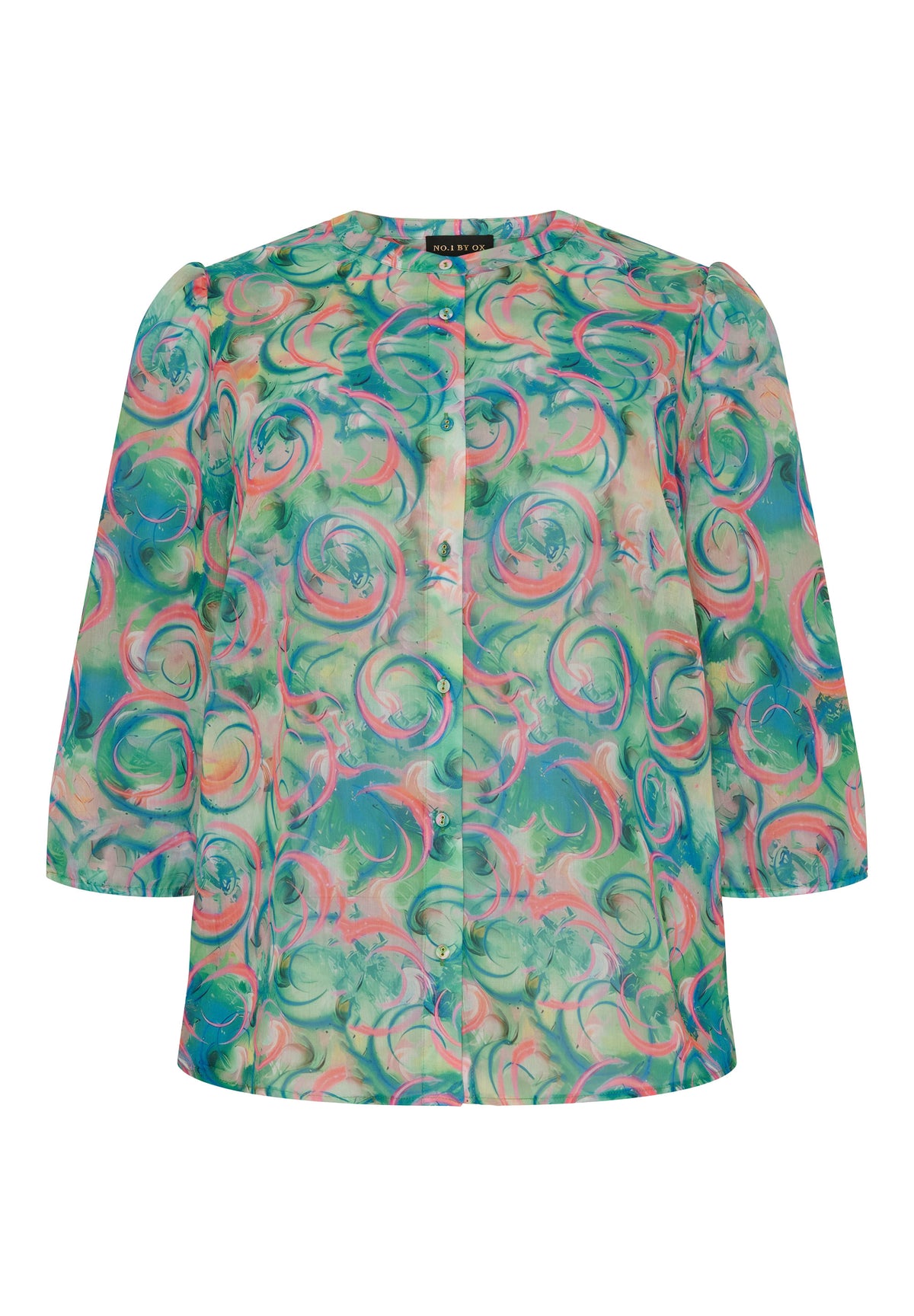 NO. 1 BY OX Skjorte med 3/4 ærmer Skjorter Multicolored bright circles